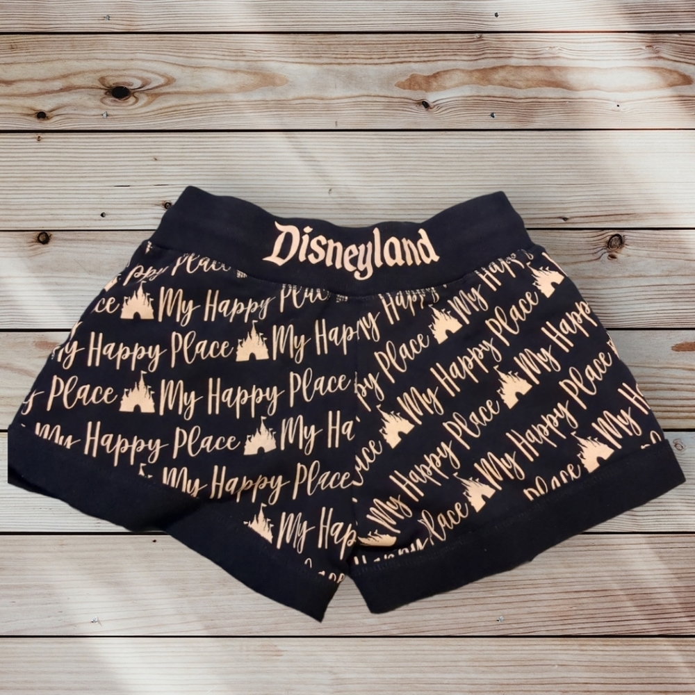 My happy place Disney park shorts navy blue with white letters size XS